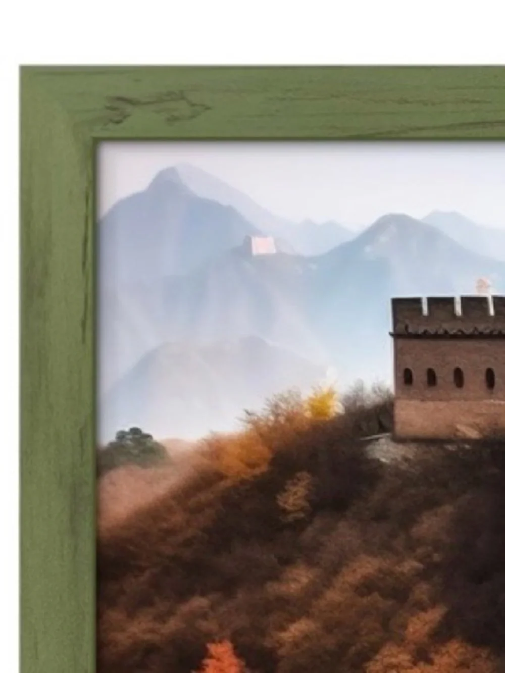 Green Picture Frame - Wood Grain HD Clear Shatter-Resistant Plastic Cover 11x14”